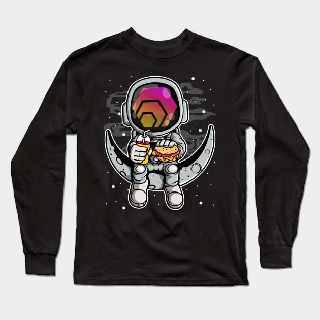 Astronaut Fastfood HEX Coin To The Moon Crypto Token Cryptocurrency Wallet Birthday Gift For Men Women Kids Long Sleeve T-Shirt by Thingking About